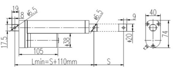 แกนเลื่อนขึ้นลง50cm12v/แผงโซล่าเซล์/ยกของ/ราวตากผ้า/กัดสาดหลบฝน